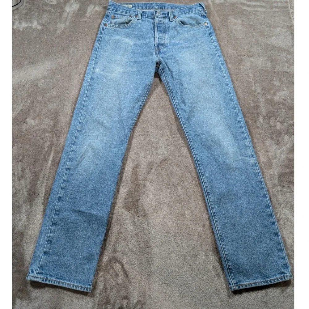 Levis 501 93 Straight Leg Jeans Mens 30x32 Light Wash Blue Denim 501-0093